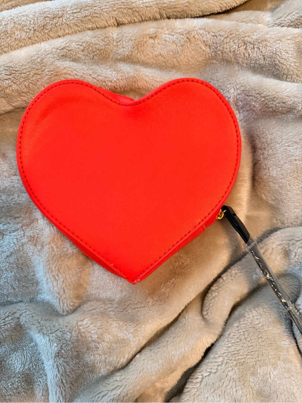 Red Heart-Shaped Wristlet Bag